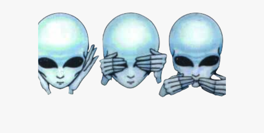 Vector Alien Scary Skull - Three Wise Monkeys Aliens, Transparent Clipart