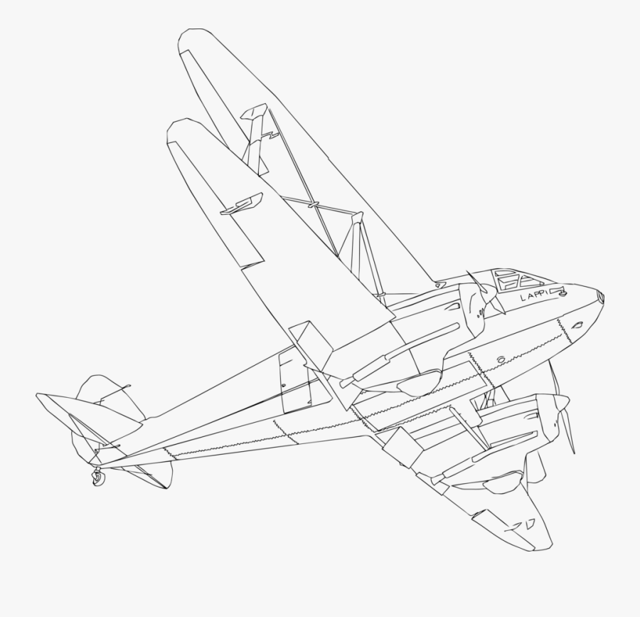 Line Art,angle,aircraft - Airplane, Transparent Clipart
