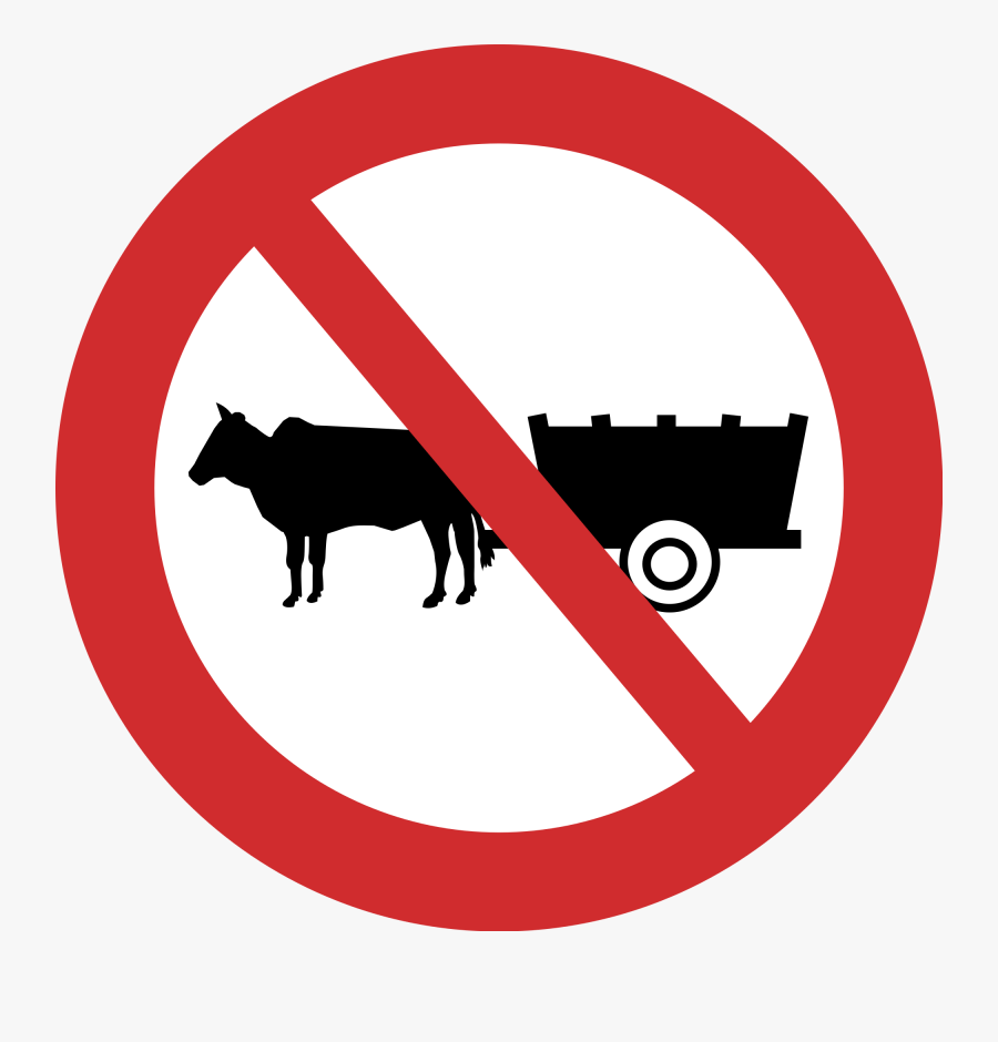 Bullock Cart Road Signs Clipart , Png Download - Bullock Cart Prohibited Sign On Road, Transparent Clipart