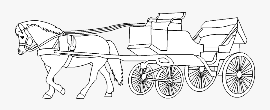 Horse And Buggy Coloring Pages - Horse Carriage For Coloring, Transparent Clipart