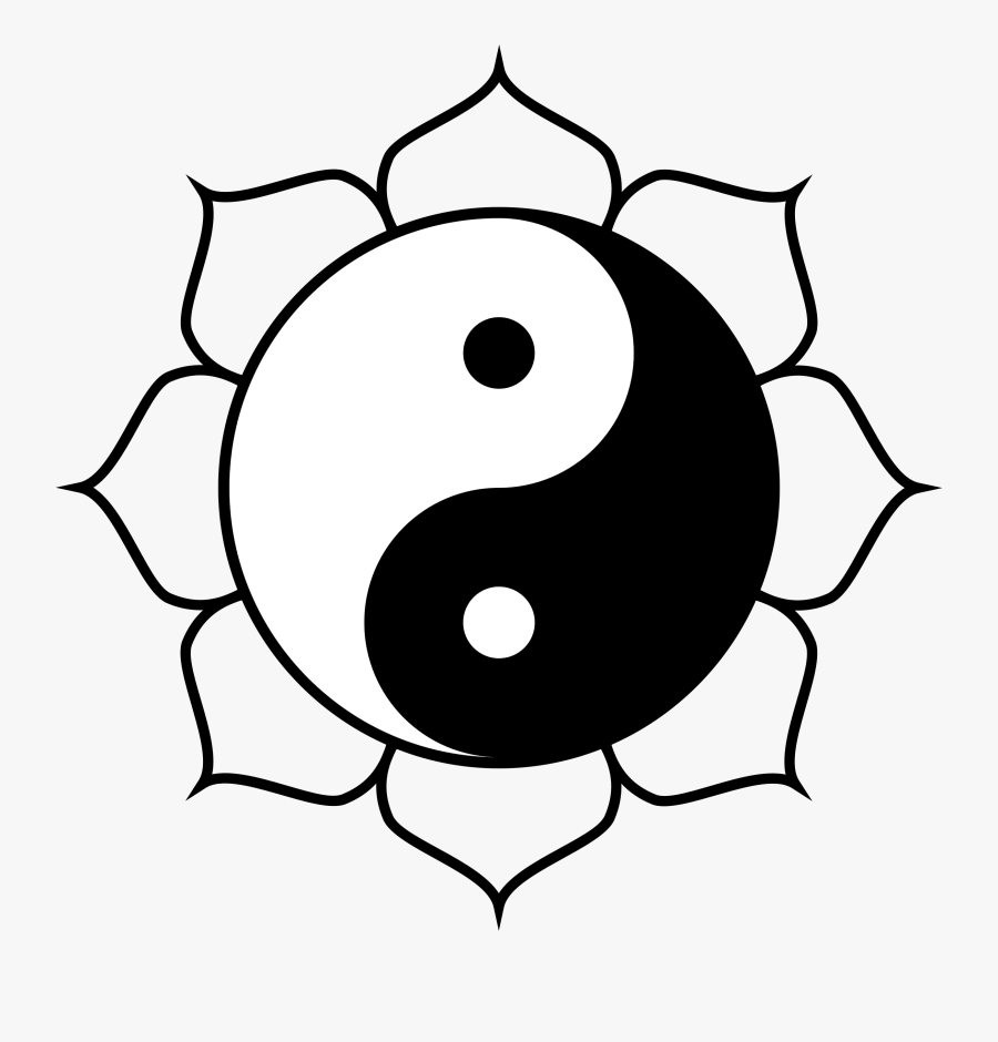 Yin Yang Lotus Clip Arts - Yin Yang Lotus Flower, Transparent Clipart