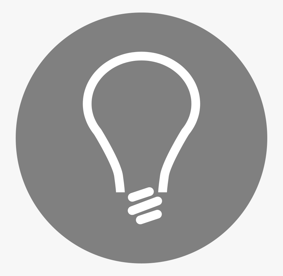 Grey Light Bulb Icon, Transparent Clipart