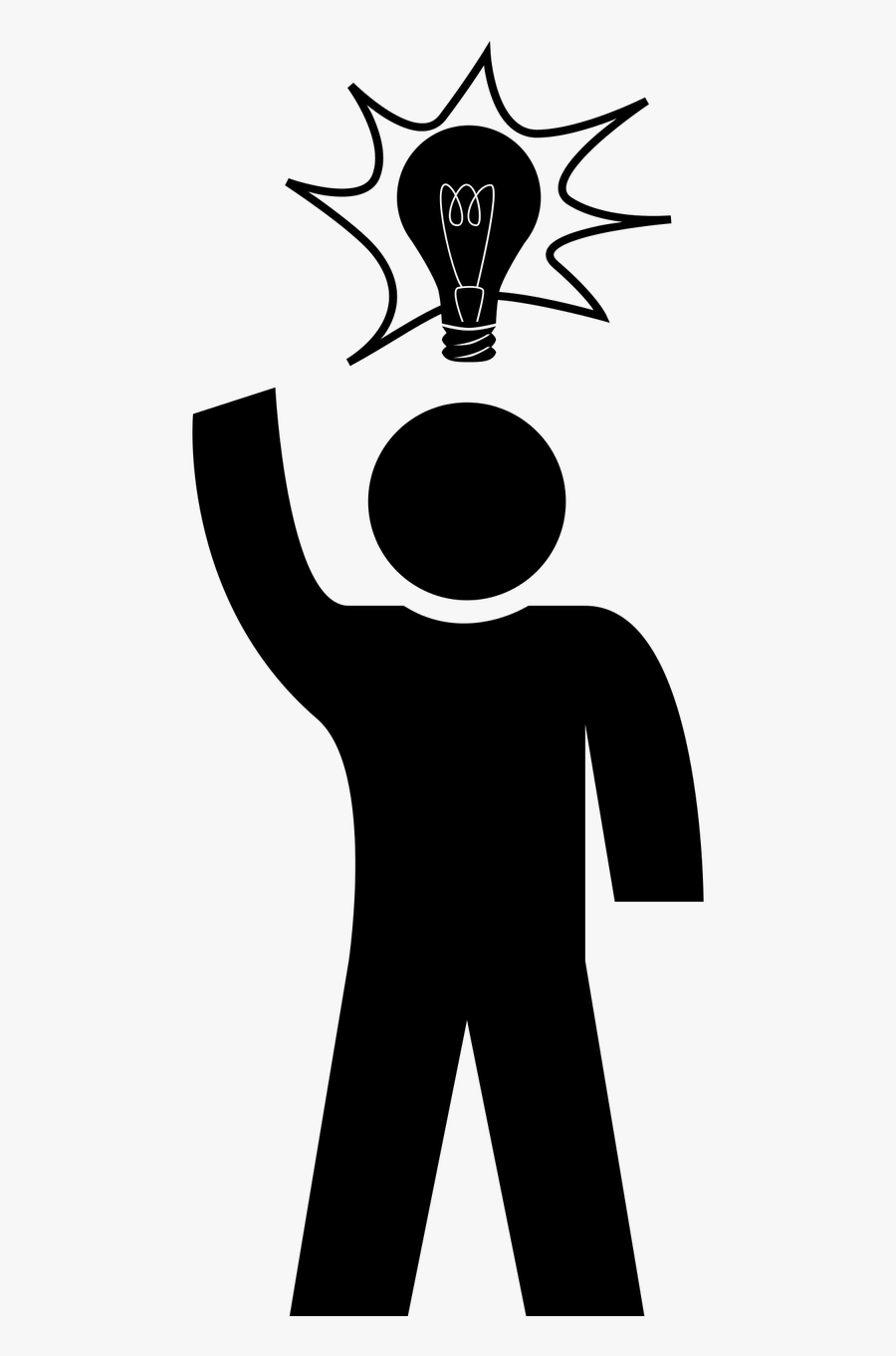 Mały Czarny Ludzik Z Zarówką, Transparent Clipart