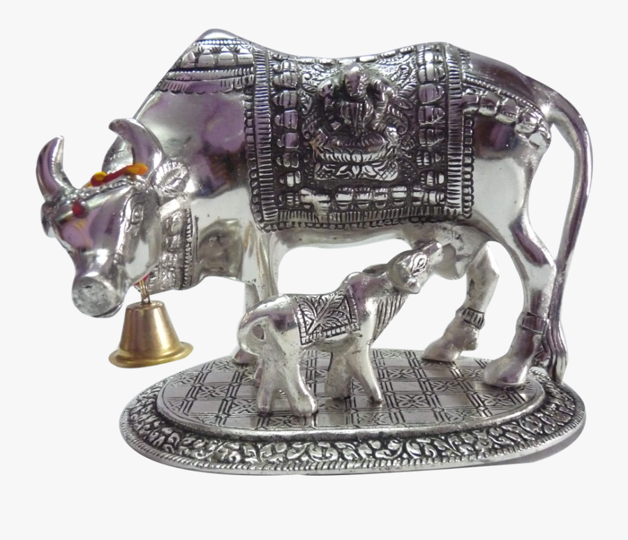 Indian Cow With Calf Png - Figurine, Transparent Clipart