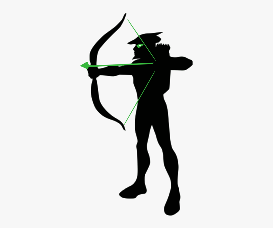 Green Arrow Silhouette Cartoon - Green Arrow Silhouette Png, Transparent Clipart