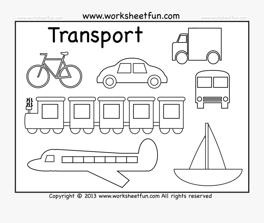 Clip Art Black And White Transportation - Preschool Coloring Pages Transportation, Transparent Clipart