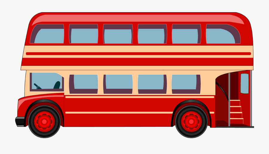 Double-decker Bus, Transparent Clipart