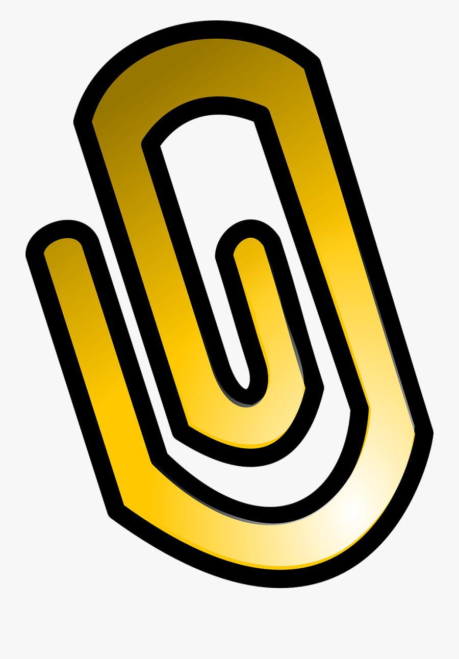 Area,text,symbol - Yellow Paper Clip Clipart No Background, Transparent Clipart