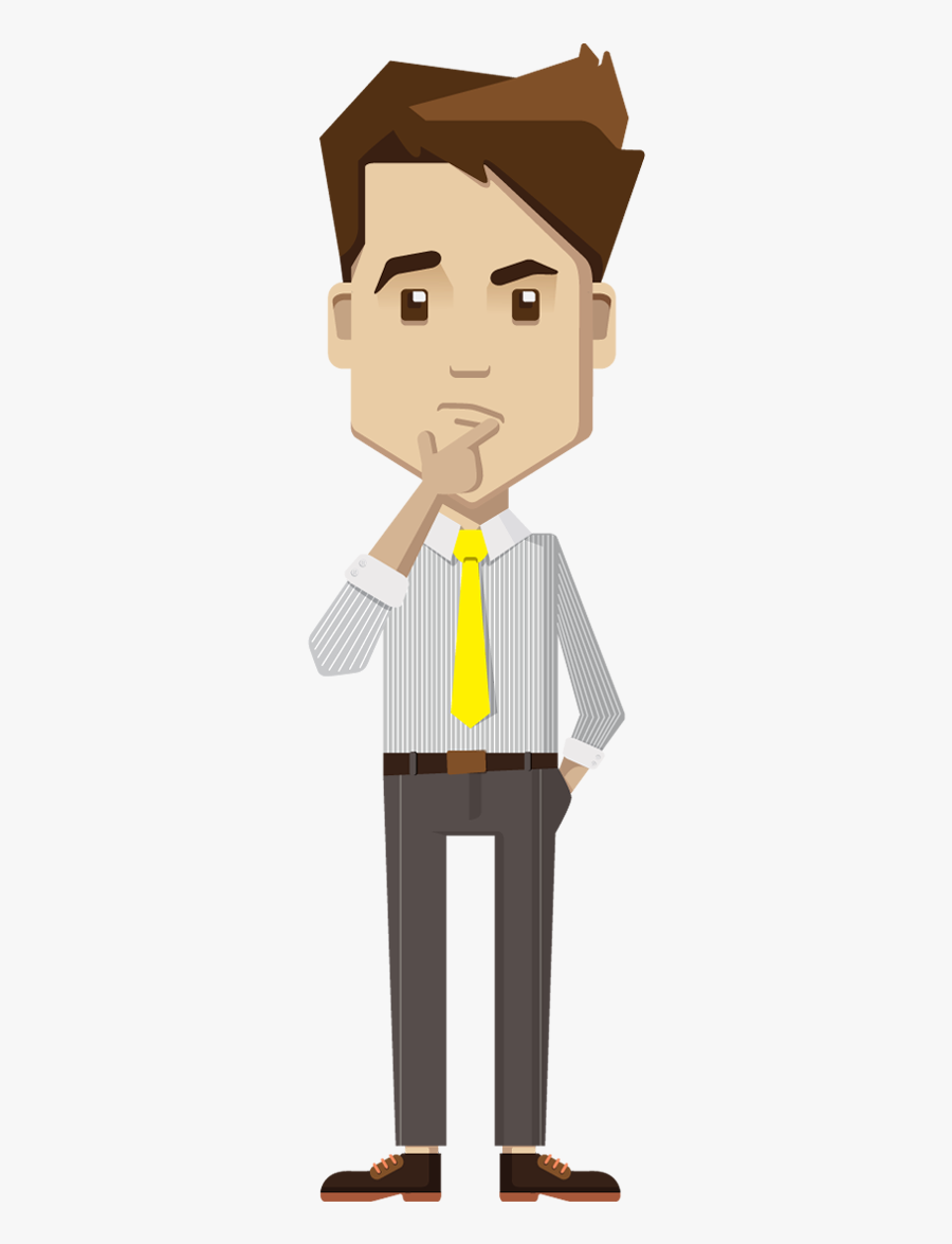 Man Clipart Thinking - Cartoon Business Man Png, Transparent Clipart