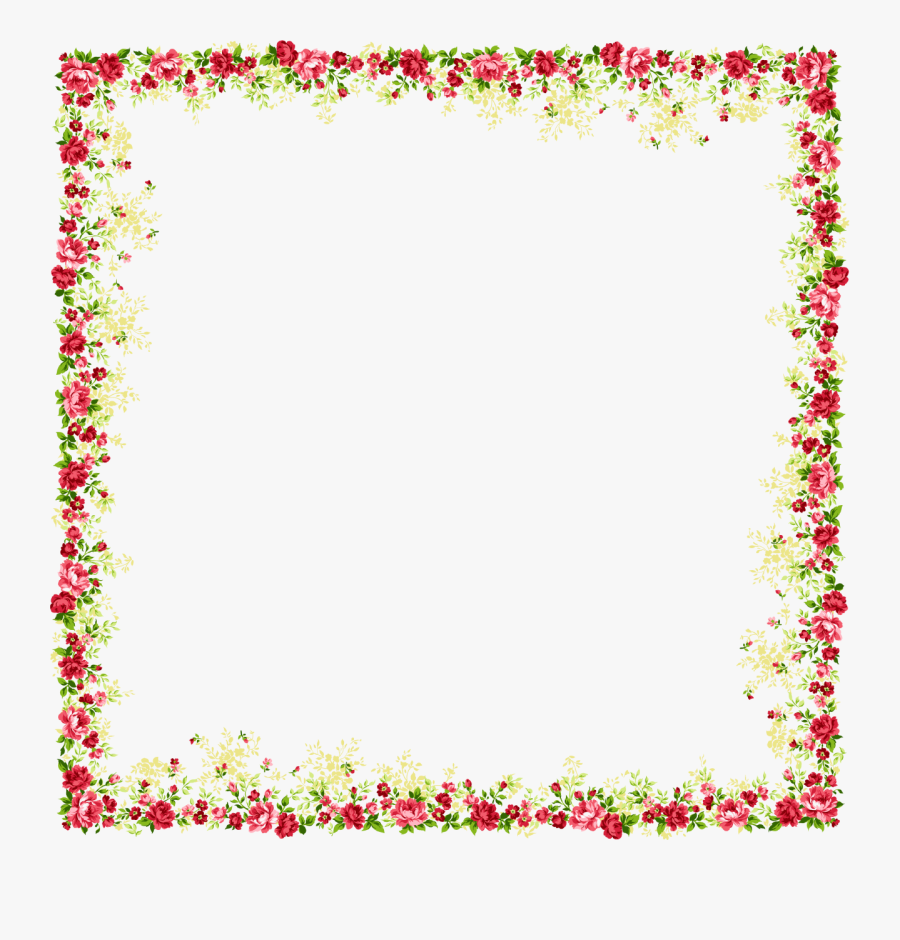 Flower And Butterfly Border Design Png - Flower Border Design Png, Transparent Clipart