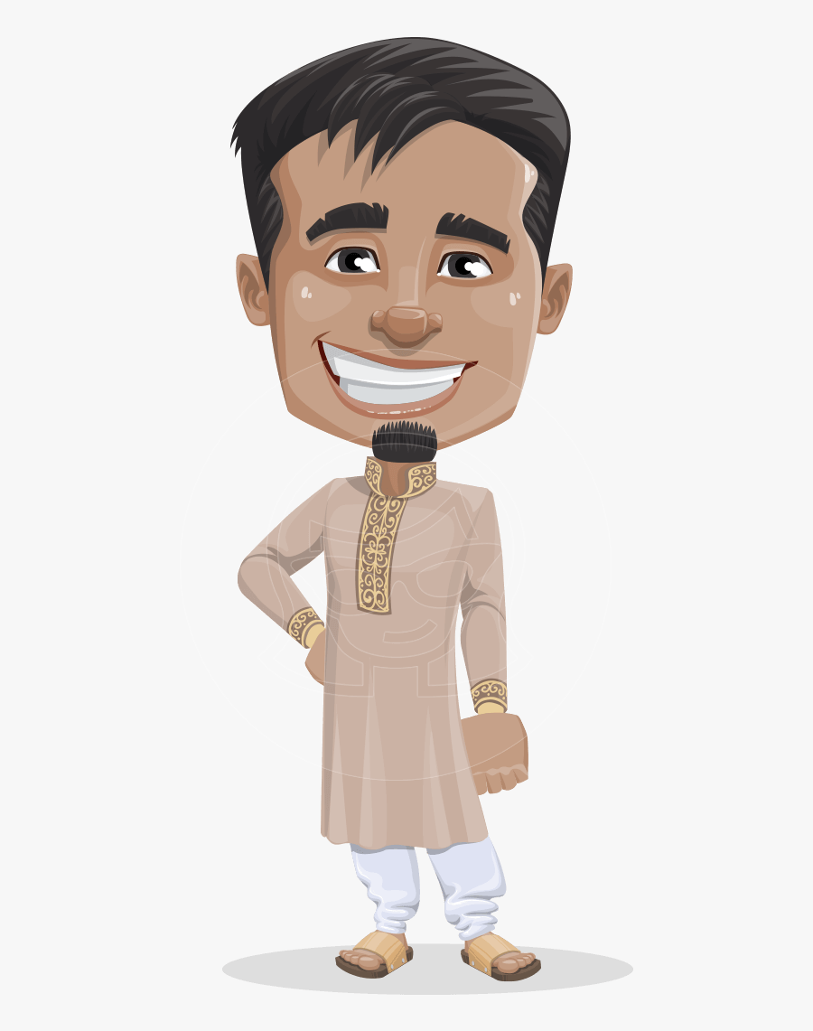 Clip Art Best Free Characters Vector - Indian Man Cartoon Characters, Transparent Clipart