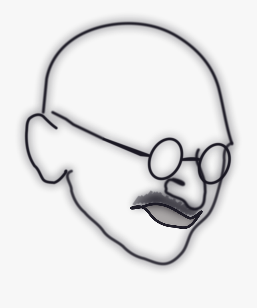 Mahatma Gandhi Sketches Outline, Transparent Clipart