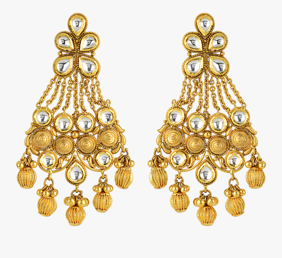 Clip Art Gold Images - Ladies Long Gold Earrings, Transparent Clipart