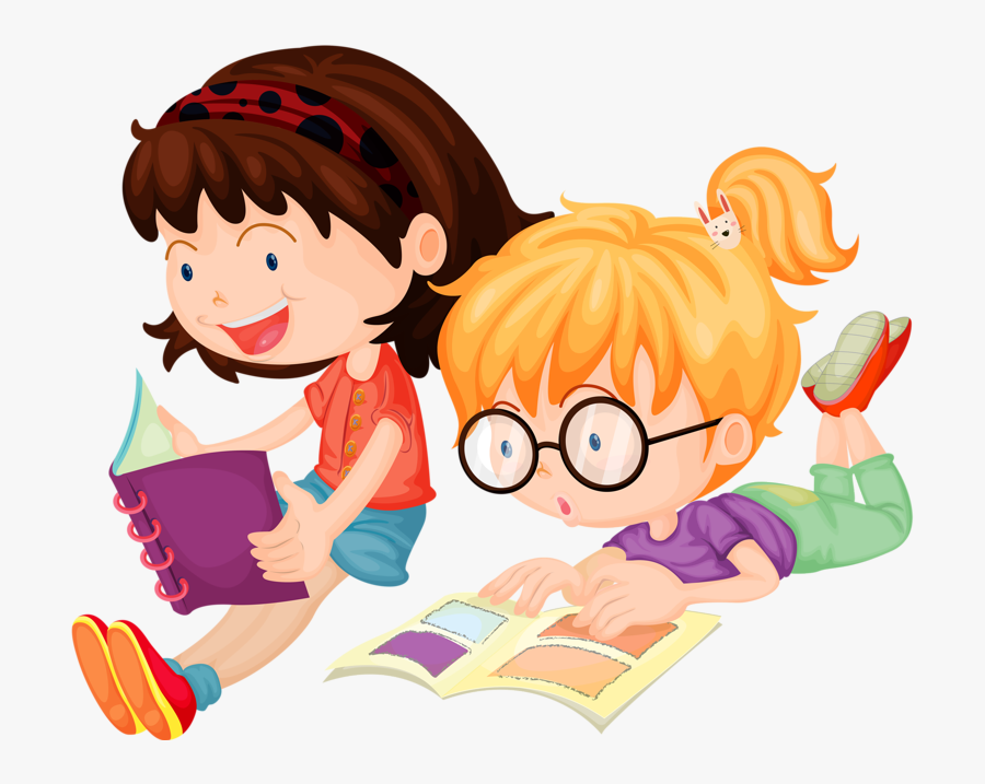 Children Reading Clipart, Transparent Clipart