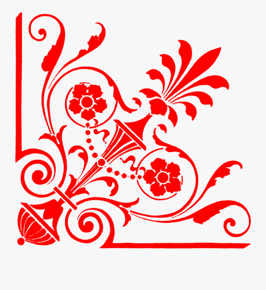 Red Floral Pattern Png, Transparent Clipart