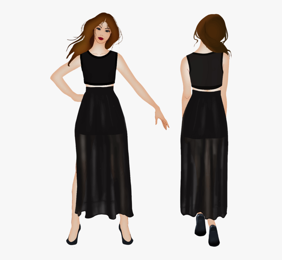 Back, Fashion, Female, Front, Girl, View, Woman - Woman Front And Back Png, Transparent Clipart