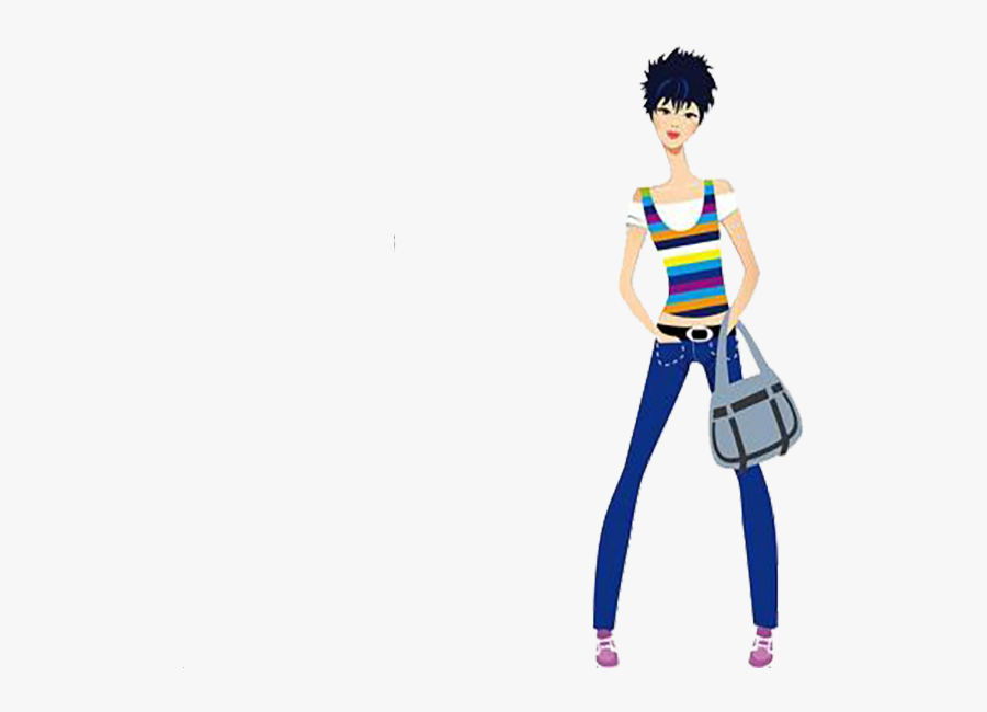 Shopping Bag Girl Fashion - Trending Clothes, Transparent Clipart