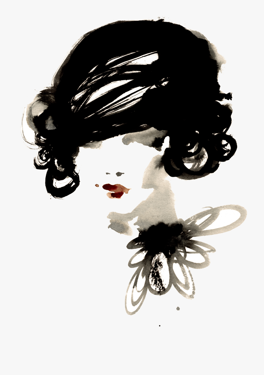Watercolor Fashion Painting Chanel Illustration Download - Coco Chanel Illustration, Transparent Clipart