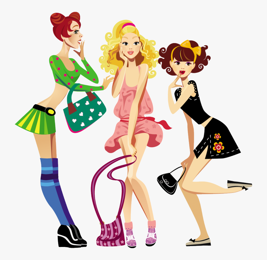 Http - //img-fotki - Yandex - Ru/get/4900/39663434 - 3 Girls Shopping Cartoon, Transparent Clipart