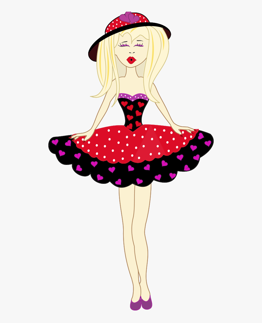 Pink Outline Clipground - Clipart Valentines Day Red Dress, Transparent Clipart
