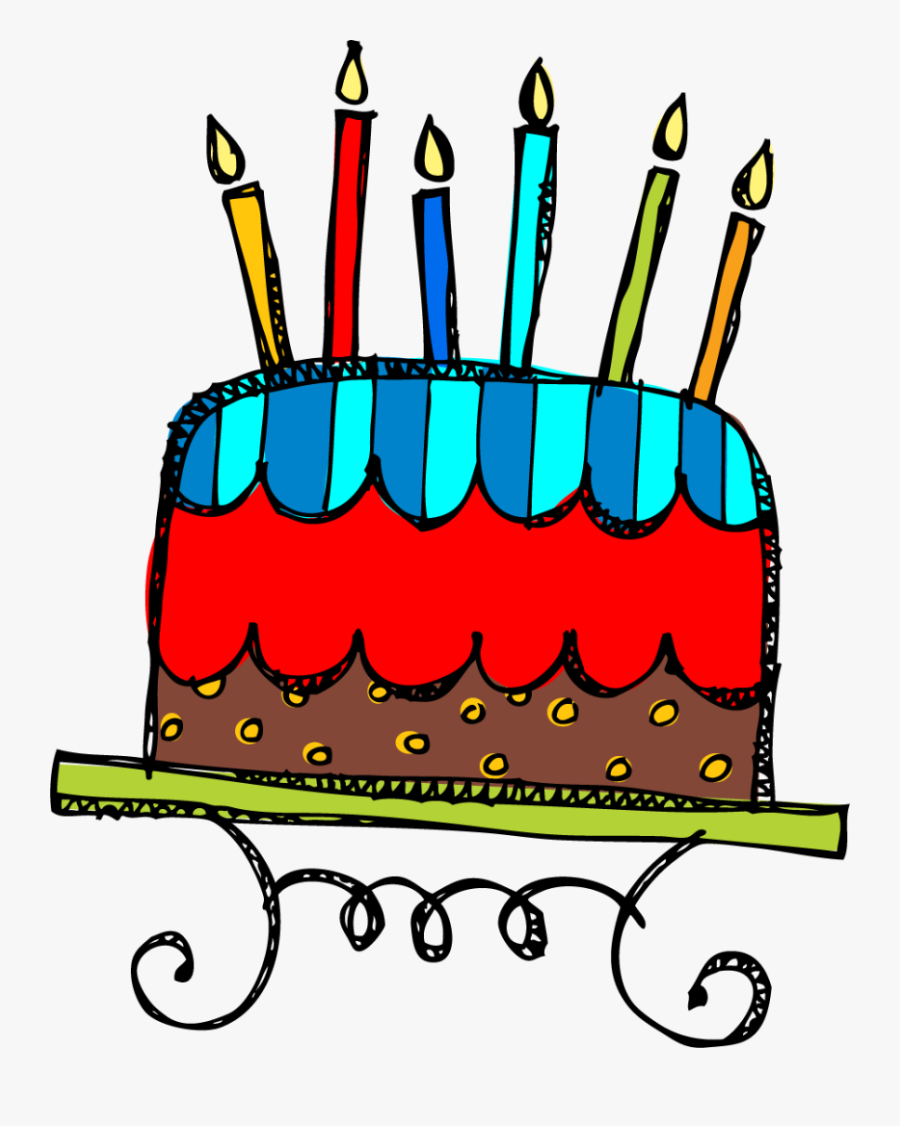 Happy Birthday Cake Clipart Photozup - Birthday Cake 6 Candles, Transparent Clipart