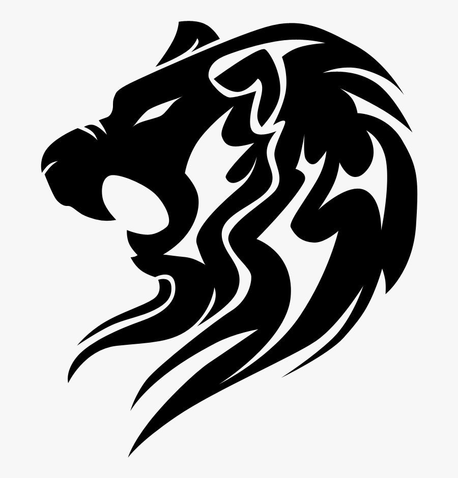 Roaring Lion Logo Png - Lion Head Tribal Tattoo Design, Transparent Clipart
