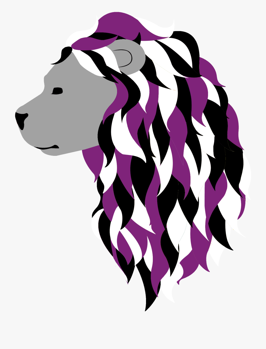 Asexual Pride Lion - Illustration, Transparent Clipart