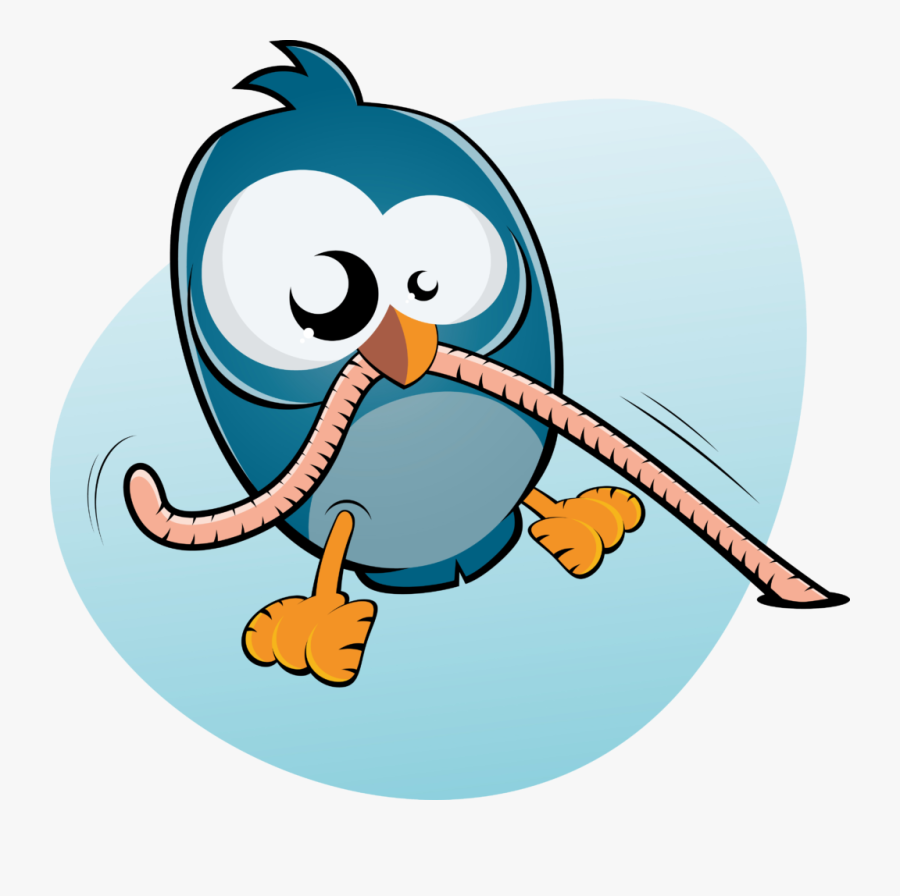 Cartoon Bird With Worm, Transparent Clipart