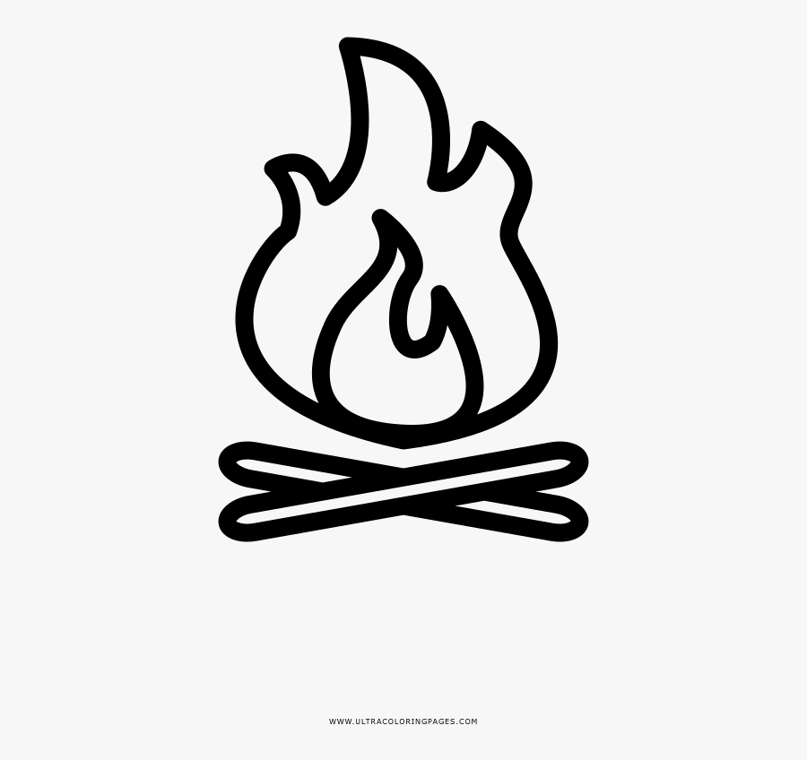 Campfire Coloring Page, Transparent Clipart