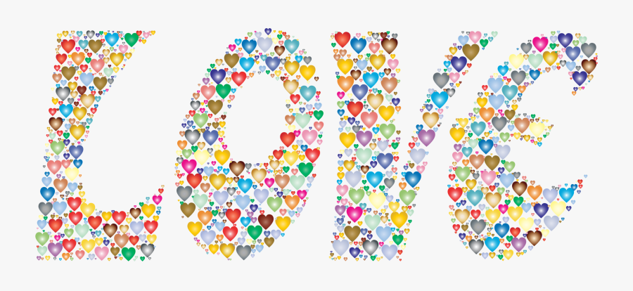 Prismatic Love Hearts Typography 3 Clip Arts - Love Clipart Love, Transparent Clipart