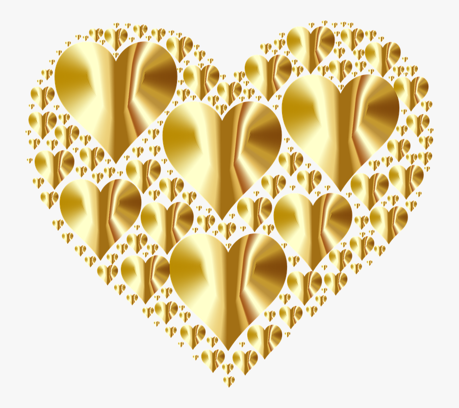 Gold Heart With Transparent Background, Transparent Clipart