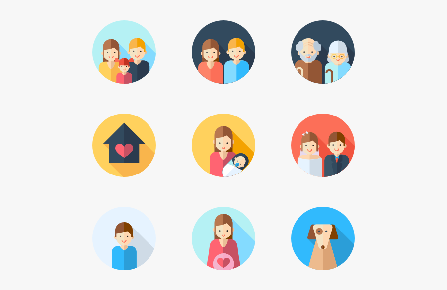 Vector Types Families - Family Flat Icon Png, Transparent Clipart