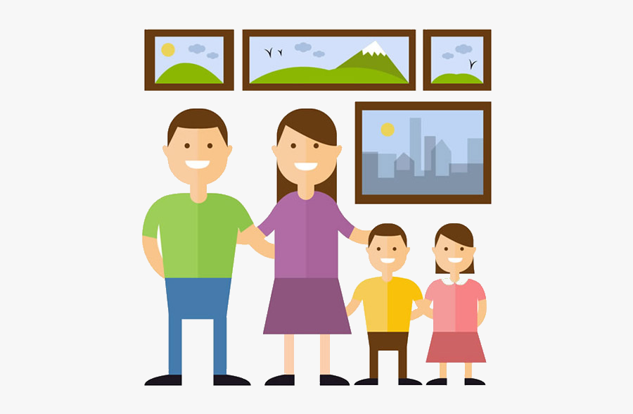 Cartoon Home Silhouette Illustration - Home Family Cartoon Png, Transparent Clipart