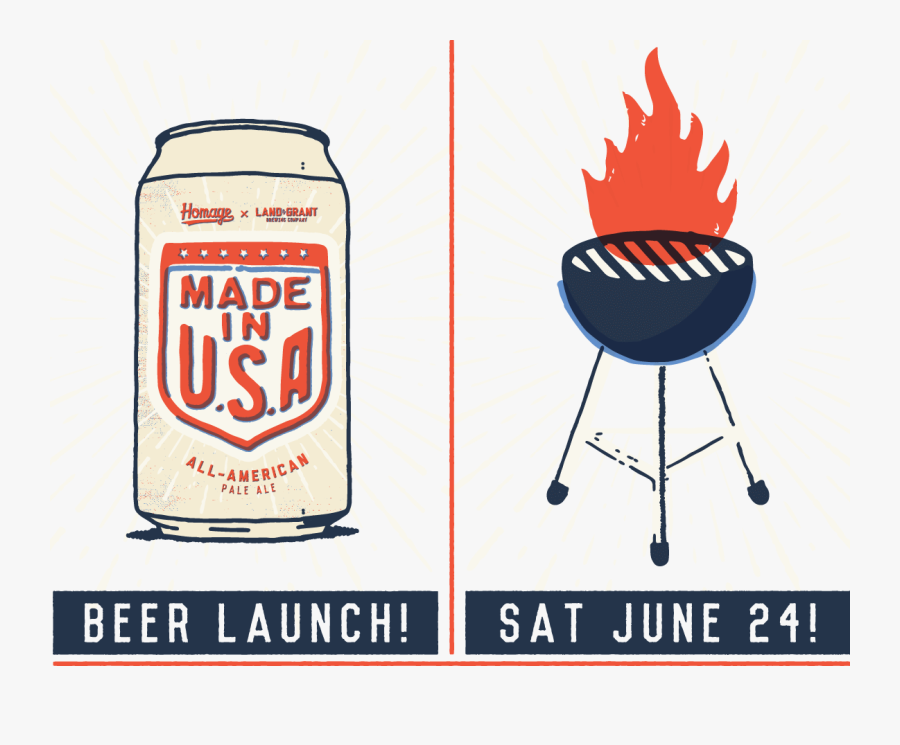 Homage X Land Grant Music Beer Food T Shirts - Illustration, Transparent Clipart