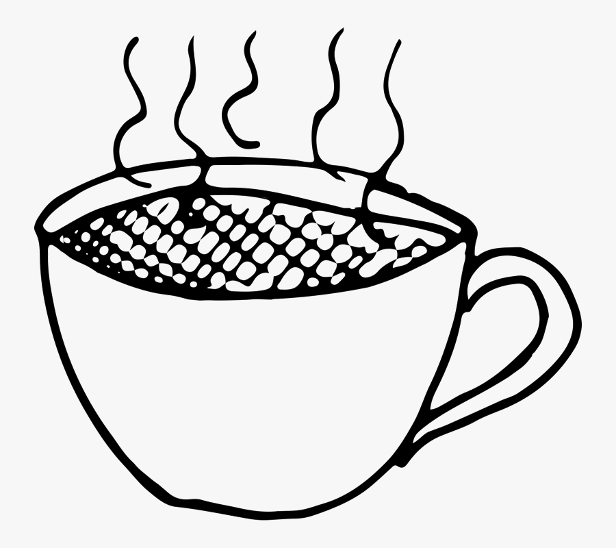 Steaming Hot Coffee Rubber Stamp, Transparent Clipart