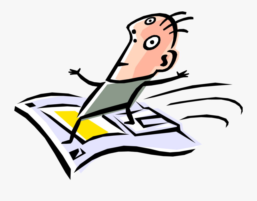 Vector Illustration Of Surfer Dude On Digital Media - Inventory, Transparent Clipart