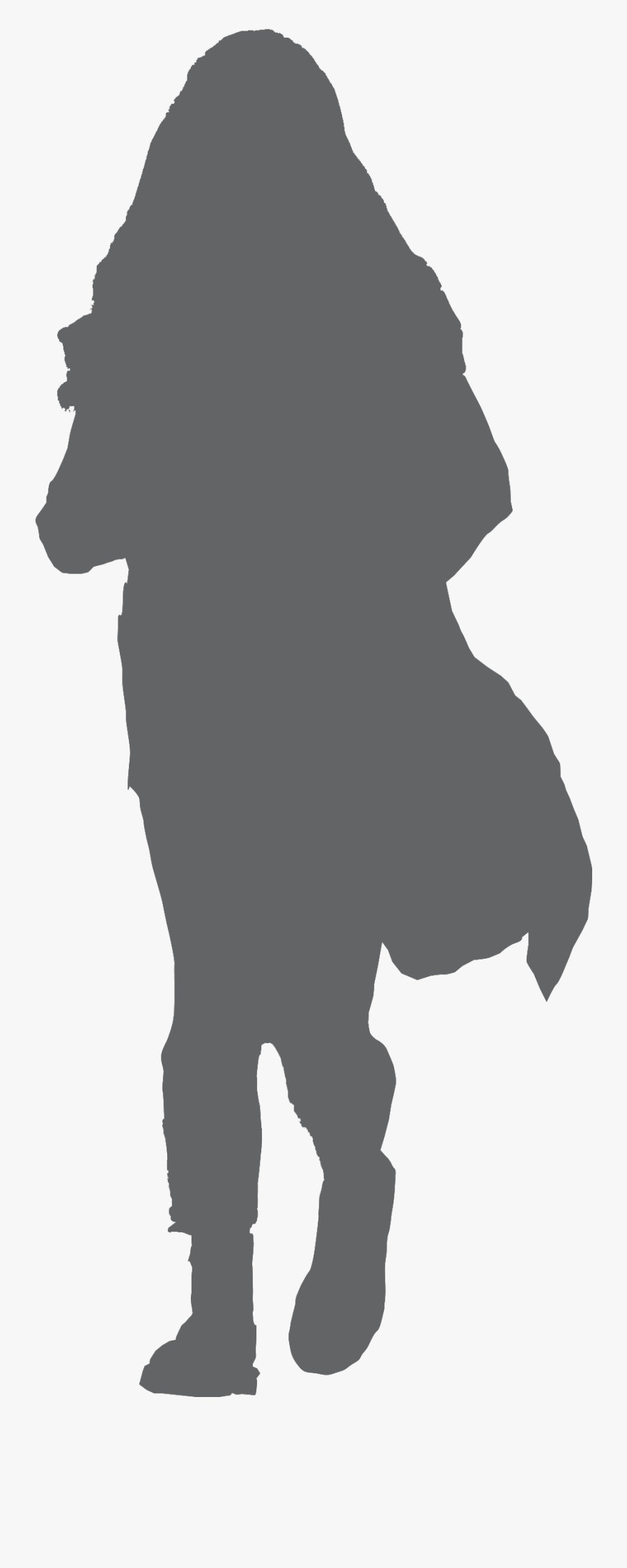4 C Girl Walking Reminiscing - Silhouette, Transparent Clipart