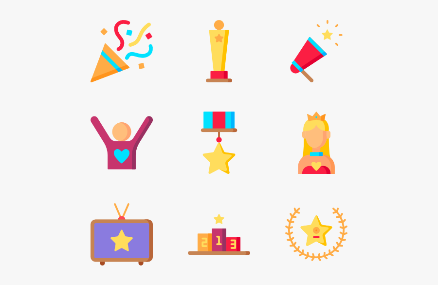 Fame - Recognition Flat Icon, Transparent Clipart
