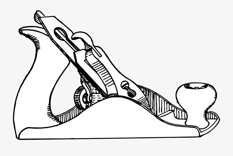 Outline Hand Drawing Free Picture - Hand Plane Clip Art, Transparent Clipart