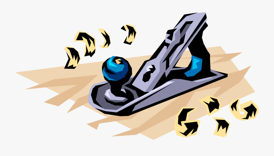 Vector Illustration Of Wood Plane Carpentry Tool For - Illustration, Transparent Clipart
