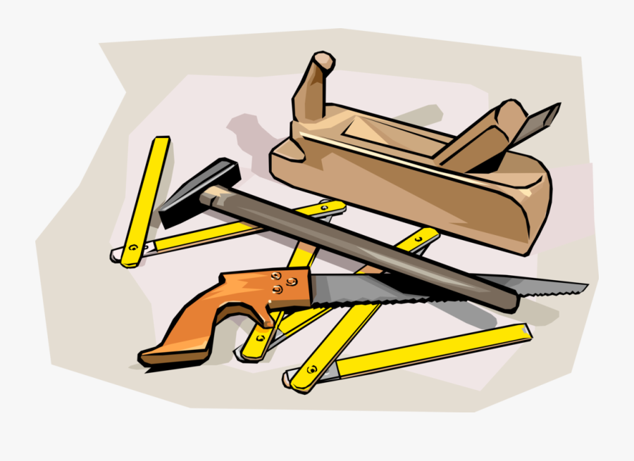 Vector Illustration Of Carpenter"s Wood Working Tools, Transparent Clipart