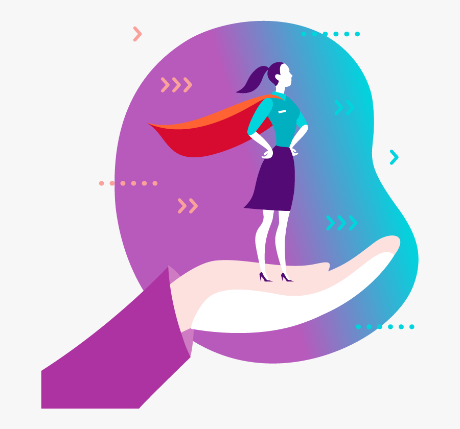 Image Of Woman With Superhero Cape Looking Proud - Personal Brand Template, Transparent Clipart