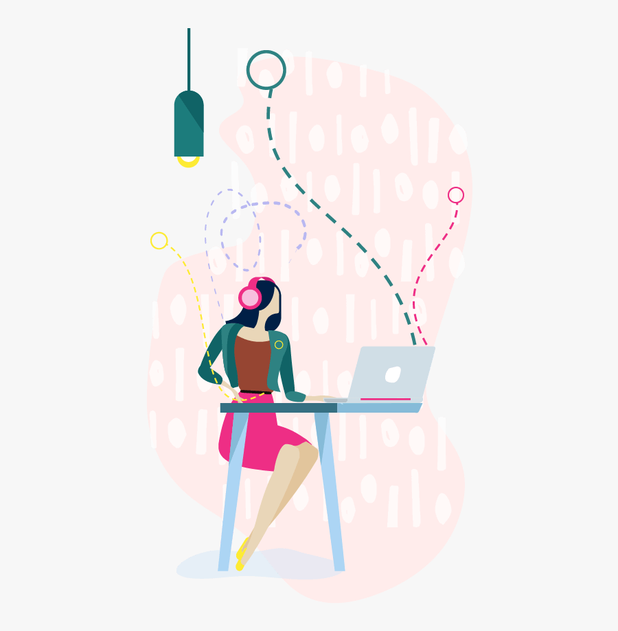 Happy Women With Bag - Illustration, Transparent Clipart