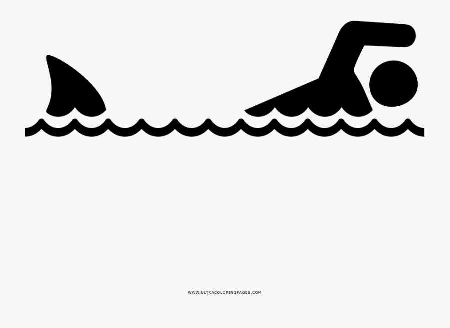 Shark Attack Coloring Page, Transparent Clipart