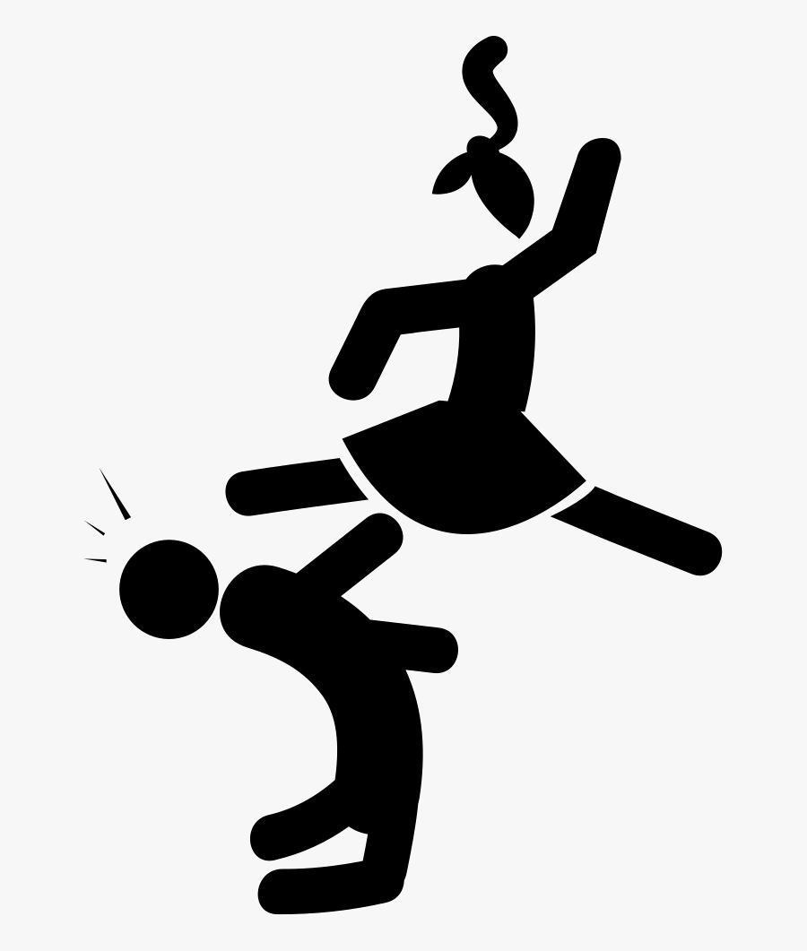 Girl Kicking A Boy In The Face - Boy Kick Girl Clipart, Transparent Clipart