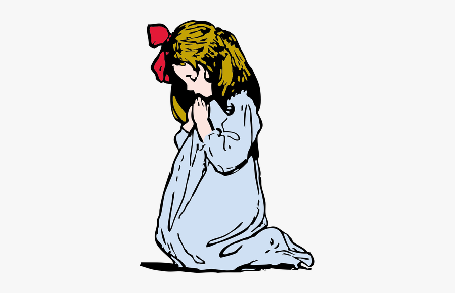 Vector Illustration Of Young Girl Praying - Humility Clipart, Transparent Clipart