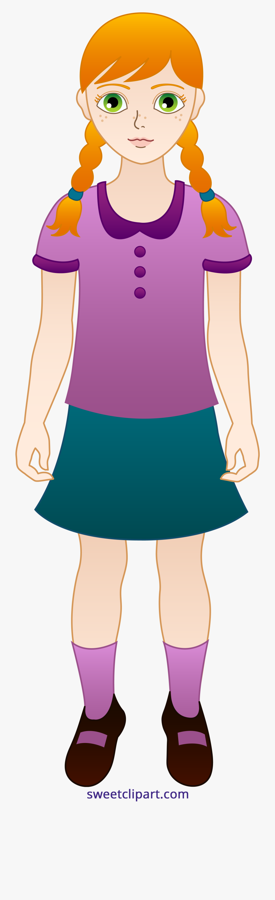 Clip Art Clipart Sweet Clip Art - Cartoon Girl With Brown Hair, Transparent Clipart