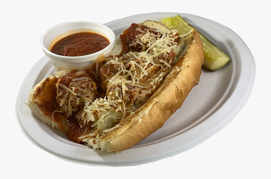 Shark Bites Deli- Homemade Meatball Sandwich - Hot Dog Bun, Transparent Clipart