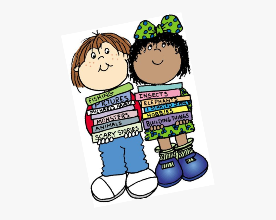 Children Reading Books, Transparent Clipart