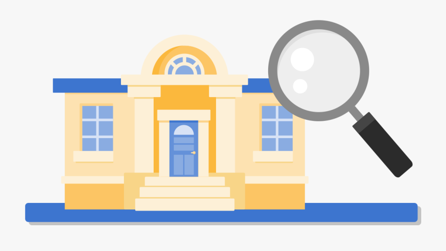 Library And Magnifying Glass, Transparent Clipart